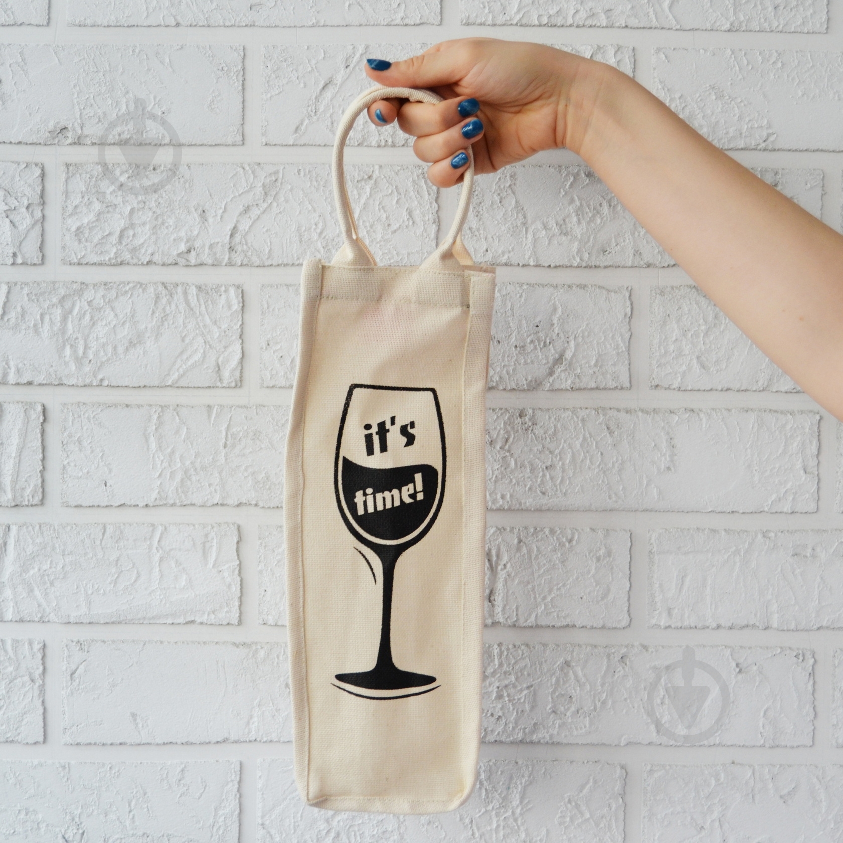 Экосумка для бутылки It's time 12х33.9 см - фото 2 Экосумка для бутылки It's time 12х33.9 см - фото 2