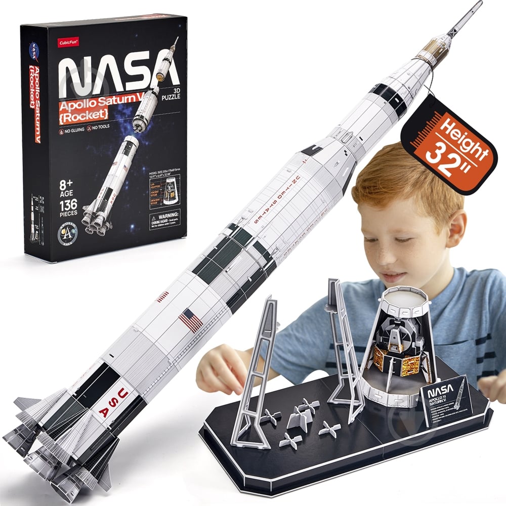 3D-пазл CubicFun Трехмерная головоломка-конструктор NASA РАКЕТА Аполон САТУРН-5 DS1059h - фото 4 3D-пазл CubicFun Трехмерная головоломка-конструктор NASA РАКЕТА Аполон САТУРН-5 DS1059h - фото 4