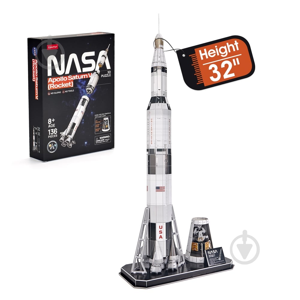 3D-пазл CubicFun Трехмерная головоломка-конструктор NASA РАКЕТА Аполон САТУРН-5 DS1059h - фото 5 3D-пазл CubicFun Трехмерная головоломка-конструктор NASA РАКЕТА Аполон САТУРН-5 DS1059h - фото 5