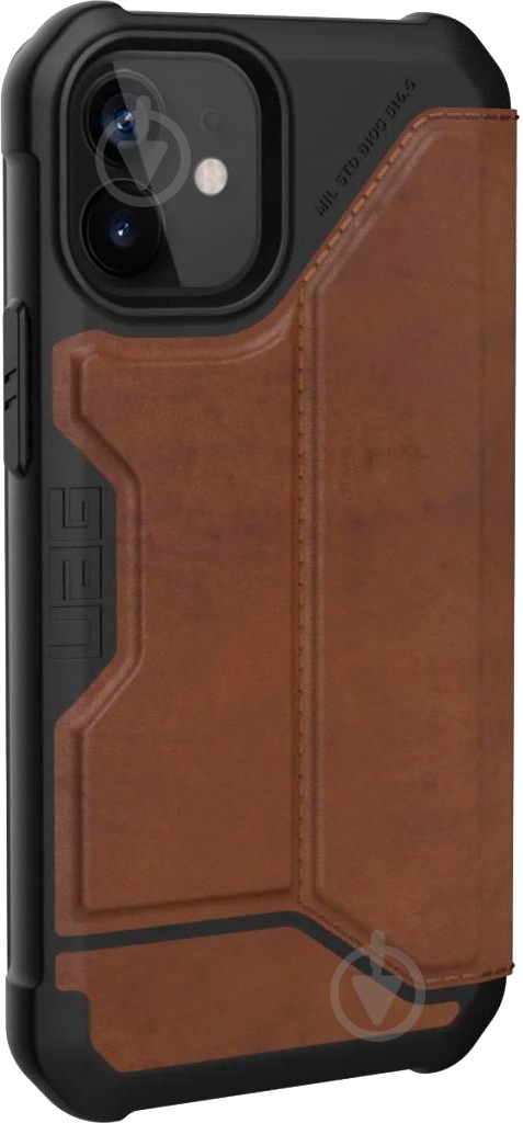 Чохол UAG Metropolis Leather Brown 112346118380 для Apple iPhone 12 Mini - фото 4
