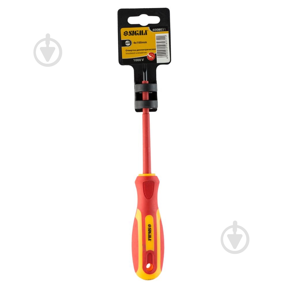 Отвертка Sigma диэлектрическая шлицевая SL4.0×100мм 1000В СRV 4008031 - фото 6 Отвертка Sigma диэлектрическая шлицевая SL4.0×100мм 1000В СRV 4008031 - фото 6