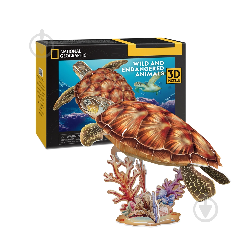 3D-пазл CubicFun Тривимірна головоломка-конструктор Зникаючі тварини Морська Черепаха DS1080h - фото 2 3D-пазл CubicFun Тривимірна головоломка-конструктор Зникаючі тварини Морська Черепаха DS1080h - фото 2