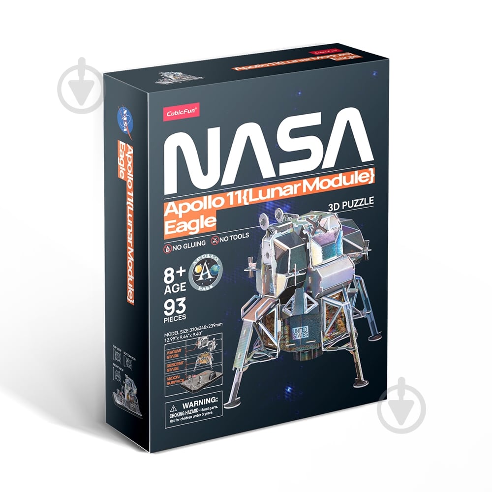 3D-пазл CubicFun Трехмерная Головоломка-конструктор NASA Лунный модуль Орел Миссии Аполон-11 DS1058h - фото 1 3D-пазл CubicFun Трехмерная Головоломка-конструктор NASA Лунный модуль Орел Миссии Аполон-11 DS1058h - фото 1