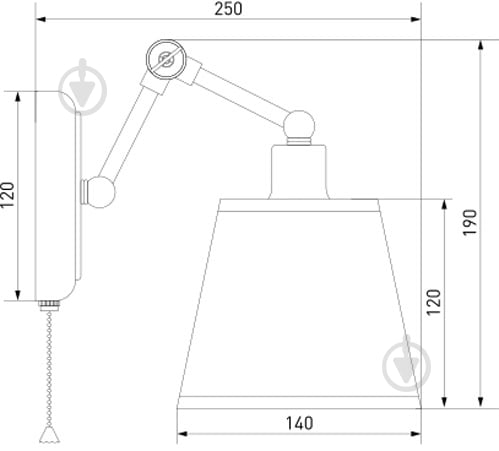 ВИТРИНА! Бра Strotskis Koby 1x40 Вт E14 хром/черный 70063/1 - фото 7