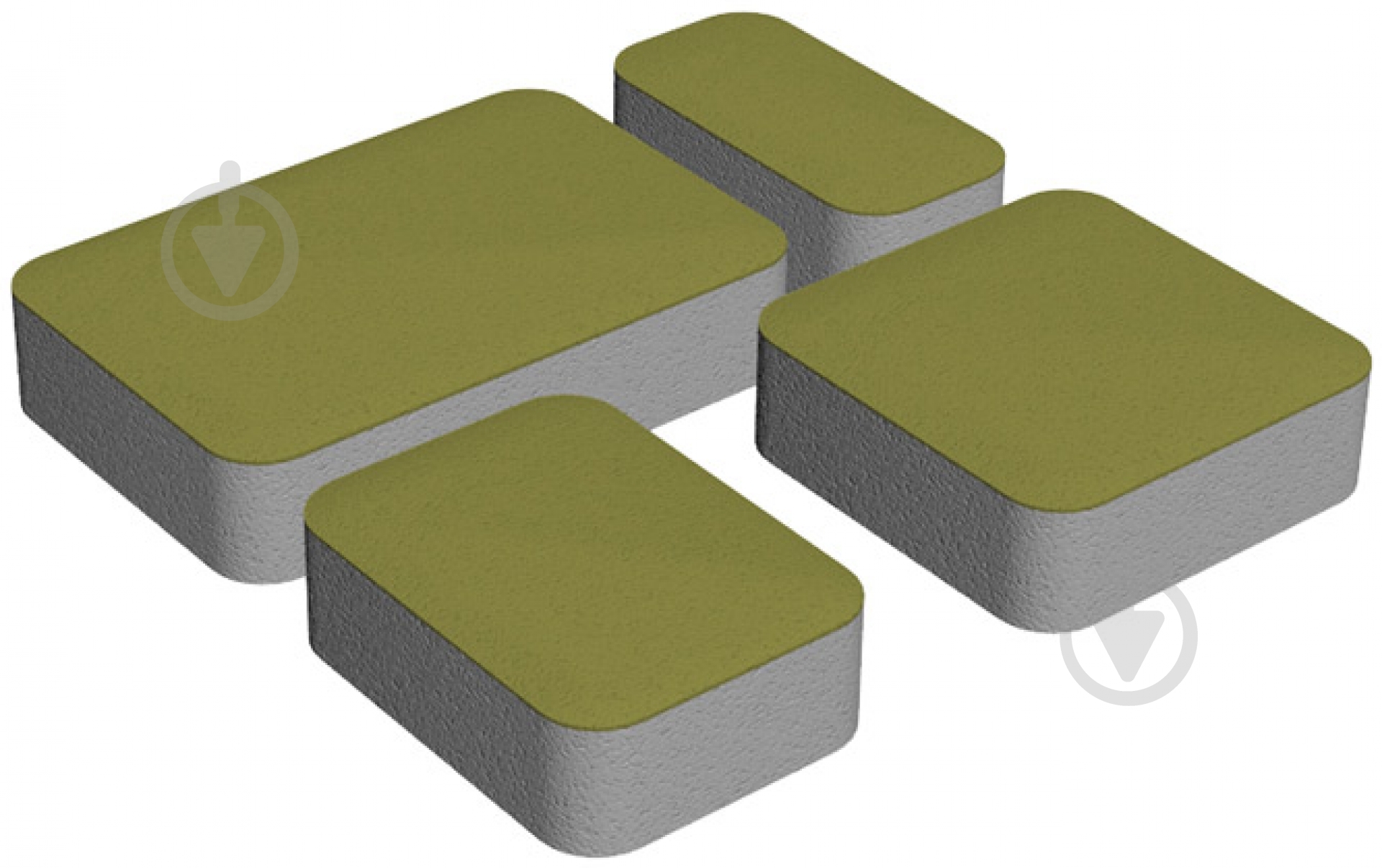 Тротуарная плитка Золотий Мандарин Старый город 4 элемента 40 200x240 мм горчичный - фото 1