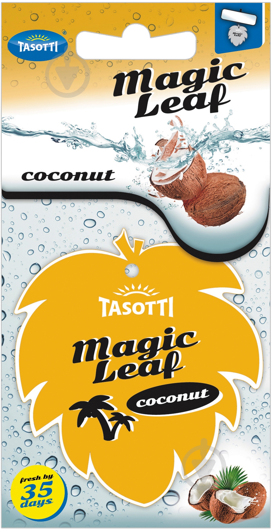 Ароматизатор подвесной Tasotti Magic Leaf Coconut - фото 1 Ароматизатор подвесной Tasotti Magic Leaf Coconut - фото 1