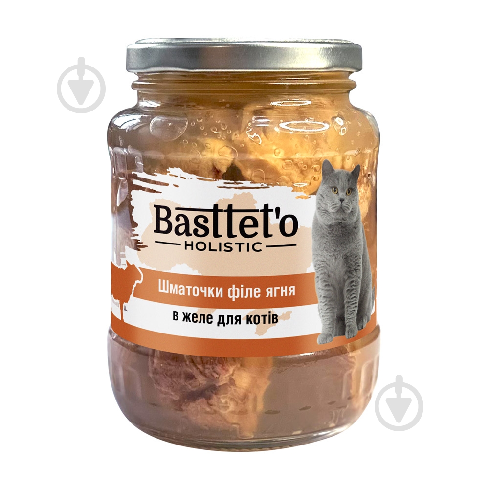 Корм для котів Basttet`o шматочки філе ягня в желе 360 г - фото 1 Корм для котів Basttet`o шматочки філе ягня в желе 360 г - фото 1