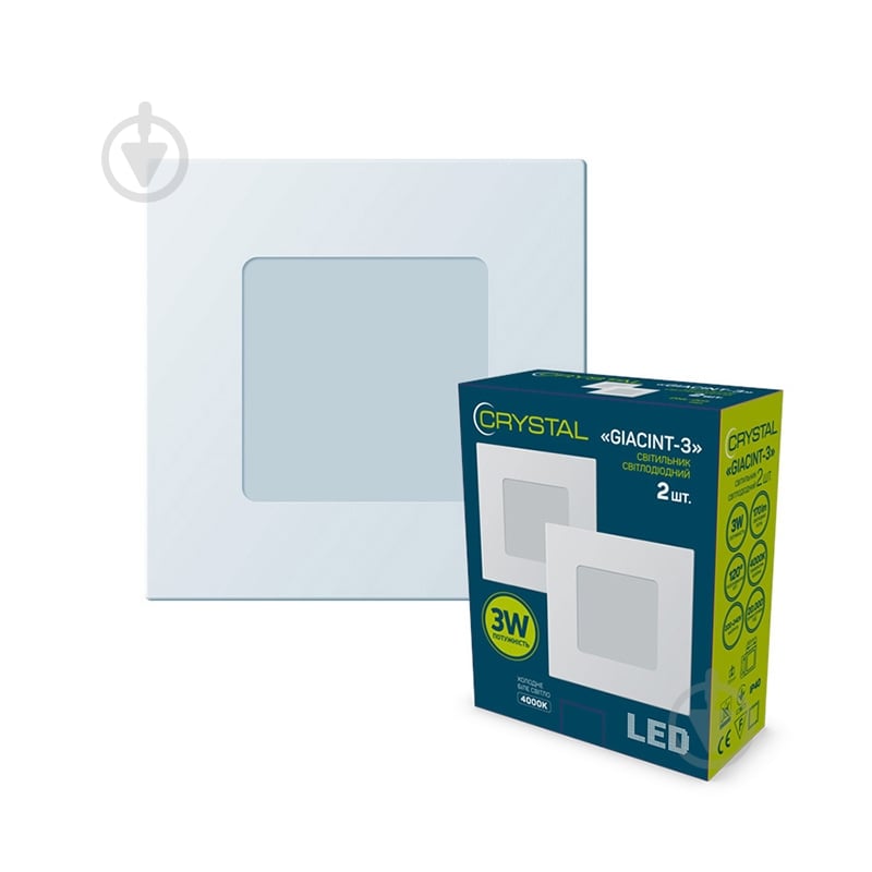 Світильник CRYSTAL LED CRYSTAL GIACINT 3 Вт 4000 К білий DNL-005 - фото 1 Світильник CRYSTAL LED CRYSTAL GIACINT 3 Вт 4000 К білий DNL-005 - фото 1