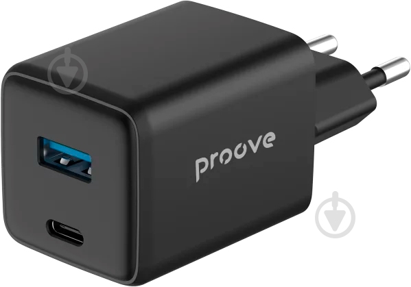 Сетевое зарядное устройство Proove Pocket GaN Plus 25W (Type-C + USB) WCPG25111201 black - фото 3 Сетевое зарядное устройство Proove Pocket GaN Plus 25W (Type-C + USB) WCPG25111201 black - фото 3