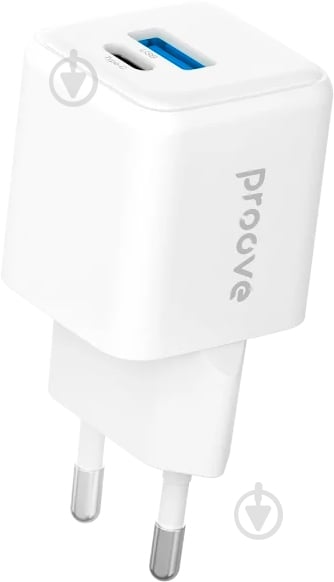 Сетевое зарядное устройство Proove Pocket GaN Plus 25W (Type-C + USB) (WCPG25111202) white - фото 1