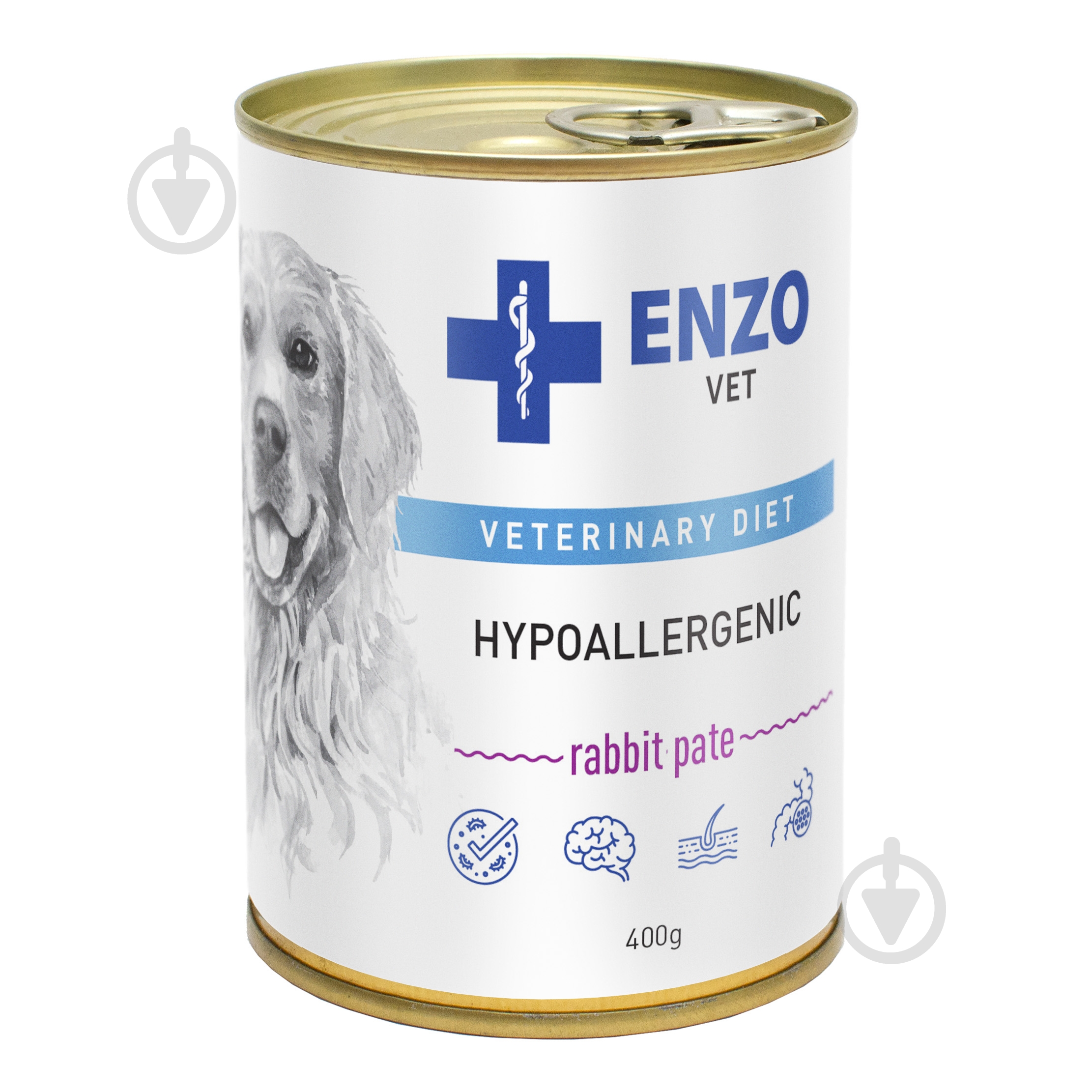Корм влажный для взрослых собак для всех пород Enzo Vet Гипоаллергенный с кроликом 400 г - фото 1