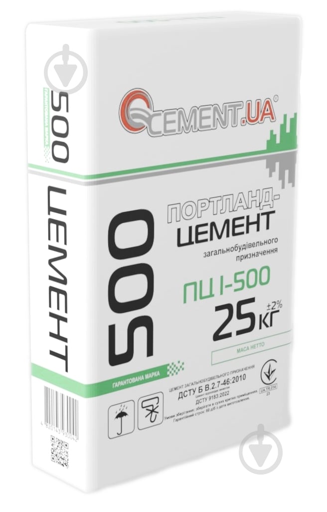 Цемент CEMENT UA ПЦ I-500 25кг, CEM І 52,5 N - фото 1