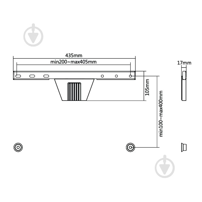 Крепление для телевизора Kivi Slim-46, 50кг, фиксированные 23"-70" черный - фото 7