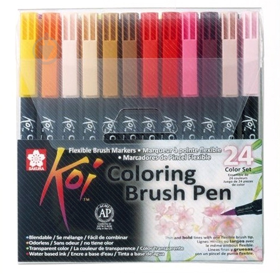 Набір маркерів Sakura Koi Coloring Brush Pen 24 шт. різнокольоровий XBR-24 - фото 1