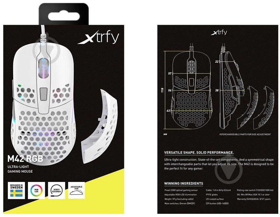 Мишка Xtrfy XG-M42-RGB-WHITE - фото 9