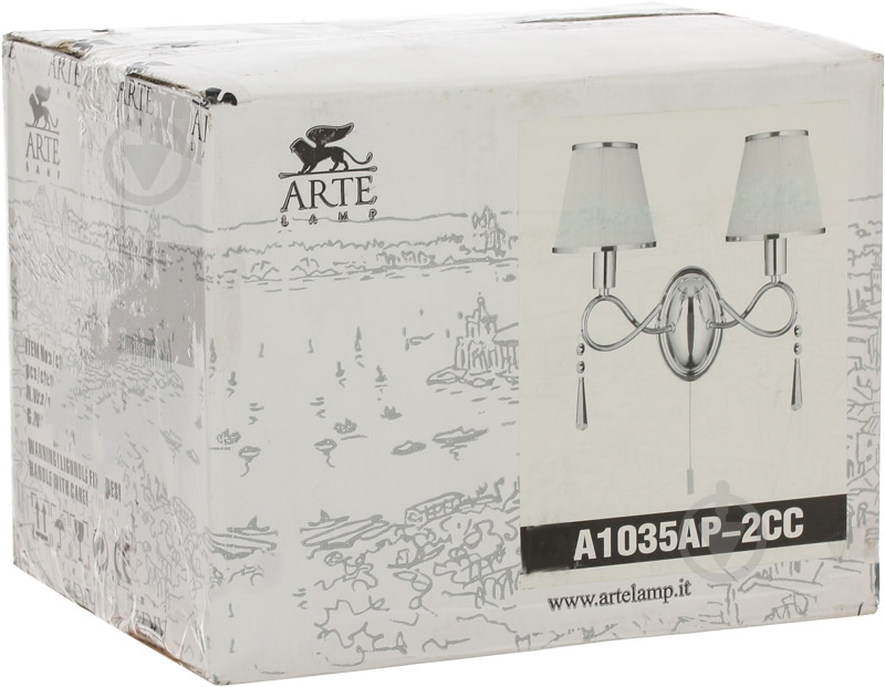 Бра Arte Lamp Logico 2x40 Вт E14 хром A1035AP-2CC - фото 2