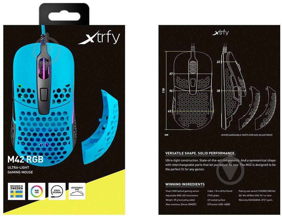 Мышка Xtrfy XG-M42-RGB-BLUE blue (XG-M42-RGB-BLUE) - фото 7