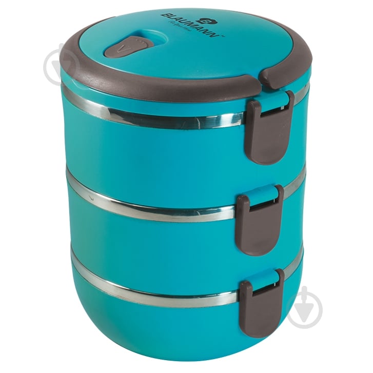 Контейнер для пищевых продуктов с крышкой Berlinger трехсекционный круглый BL 3440 - фото 1