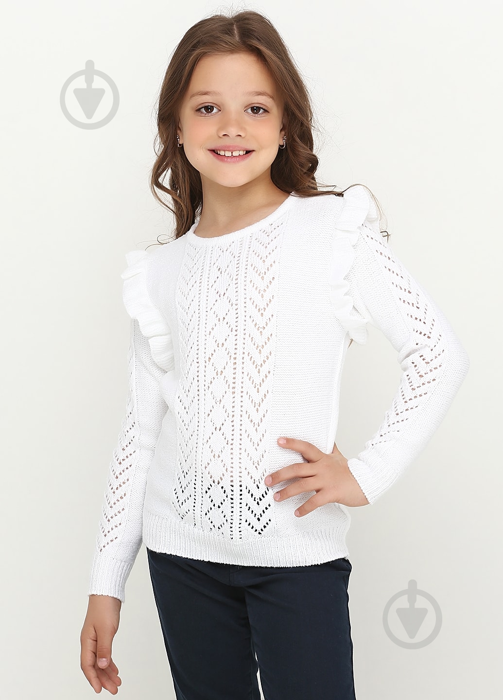 Свитер для девочки Top Hat р.140 белый 18805 - фото 1