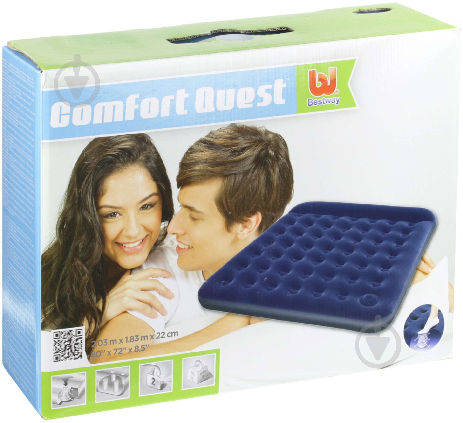 Матрас Bestway 203х183 см 67227 синий - фото 2 Матрас Bestway 203х183 см 67227 синий - фото 2