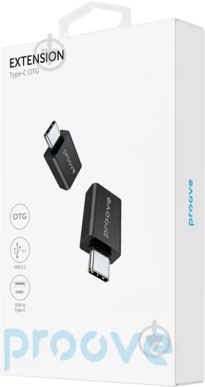 Переходник Proove OTG Extension Type-C to USB черный (HBEX00012001) - фото 3