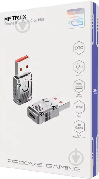 Перехідник Proove Gaming Matrix OTG Type-C to USB срібло (HBMA00012006) - фото 2 Перехідник Proove Gaming Matrix OTG Type-C to USB срібло (HBMA00012006) - фото 2