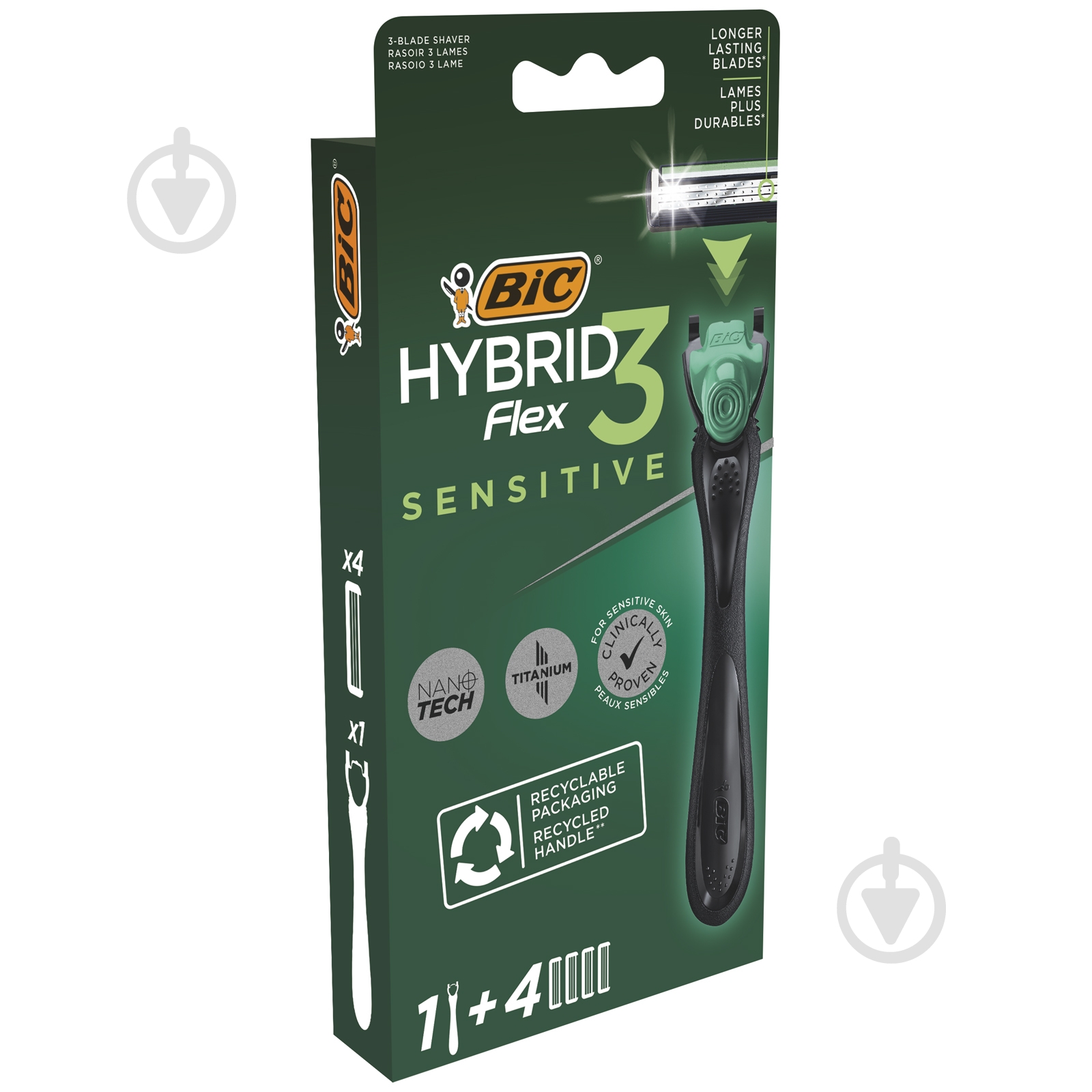 Бритва BIC Flex Hybrid 3 Sensitive 4 шт. - фото 2
