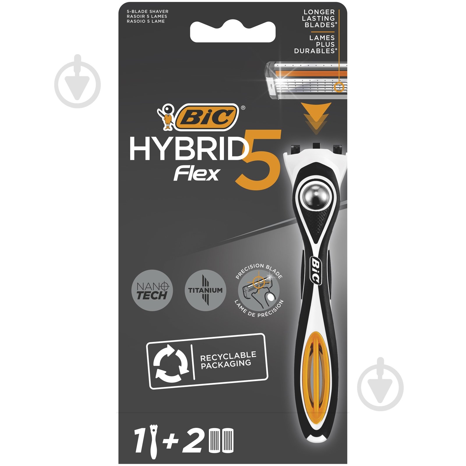 Бритва BIC Flex 5 Hybrid 2 шт. - фото 1