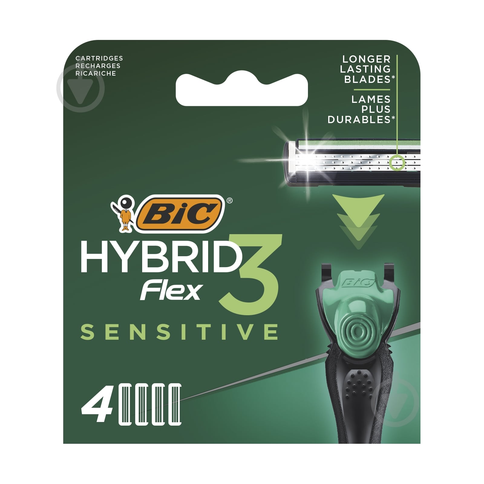 Сменный картридж BIC Flex Hybrid 3 Sensitive 4 шт. - фото 1