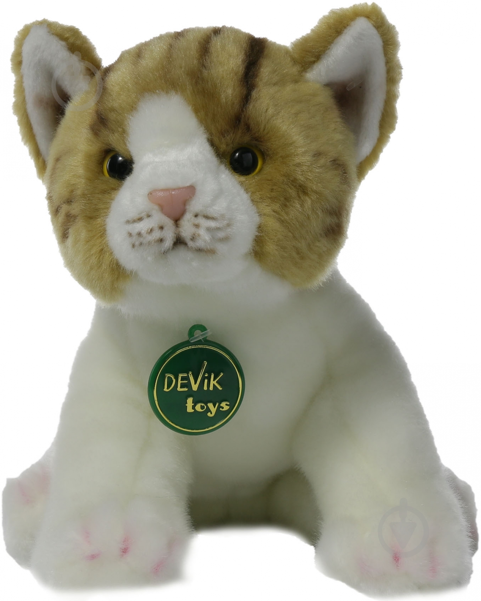 Мягкая игрушка Devik Кот 28 см белый с бежевым JC-804BB - фото 1