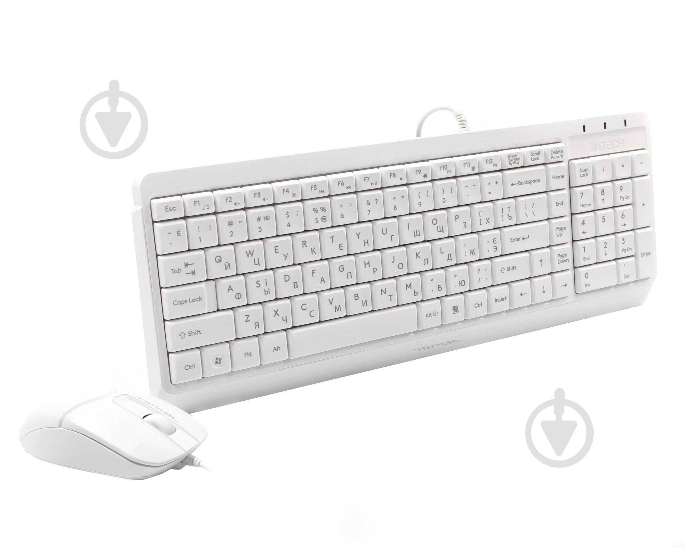 Комплект клавиатура и мышь A4Tech (F1512 (White)) Fstyler white - фото 2 Комплект клавиатура и мышь A4Tech (F1512 (White)) Fstyler white - фото 2