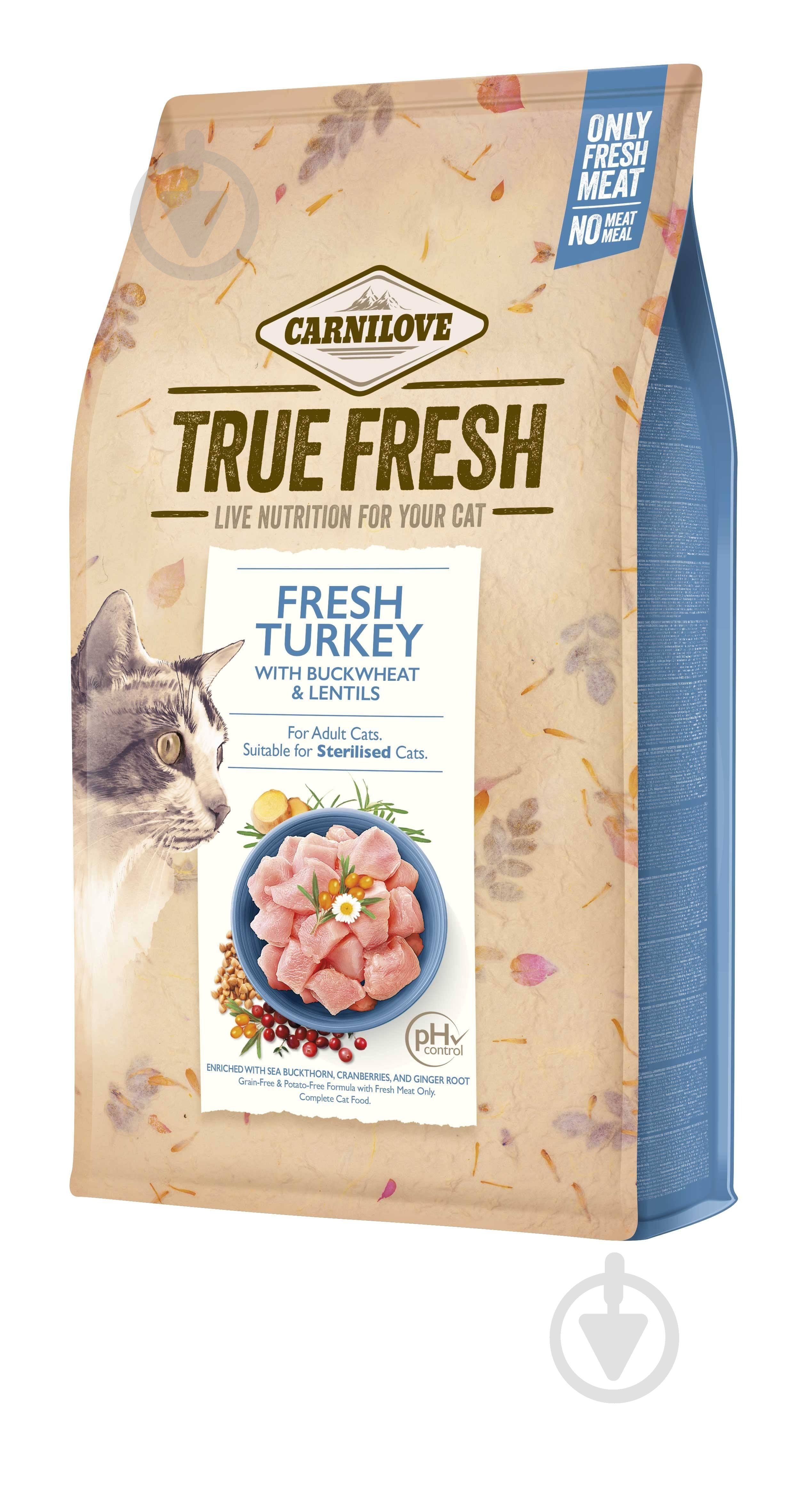 Корм сухий для котів Carnilove True Fresh з індичкою 340 г - фото 1 Корм сухий для котів Carnilove True Fresh з індичкою 340 г - фото 1