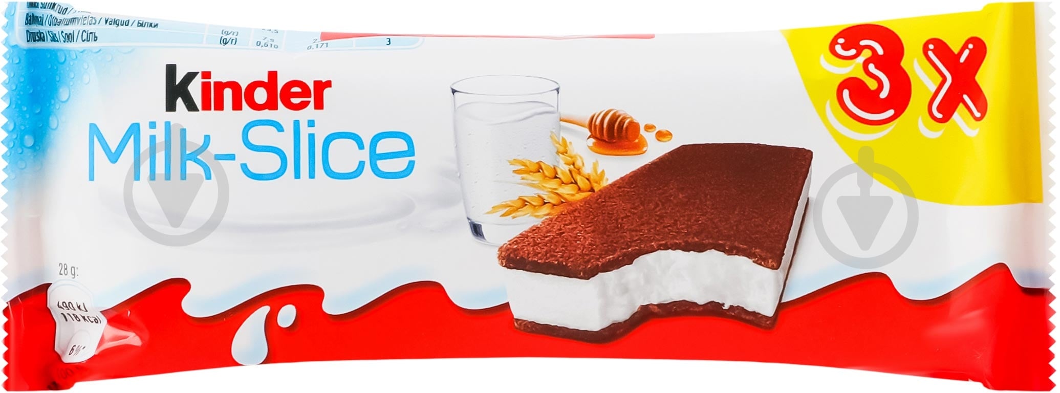 Десерт Kinder с молочной начинкой Milk-slice 3х28г - фото 1