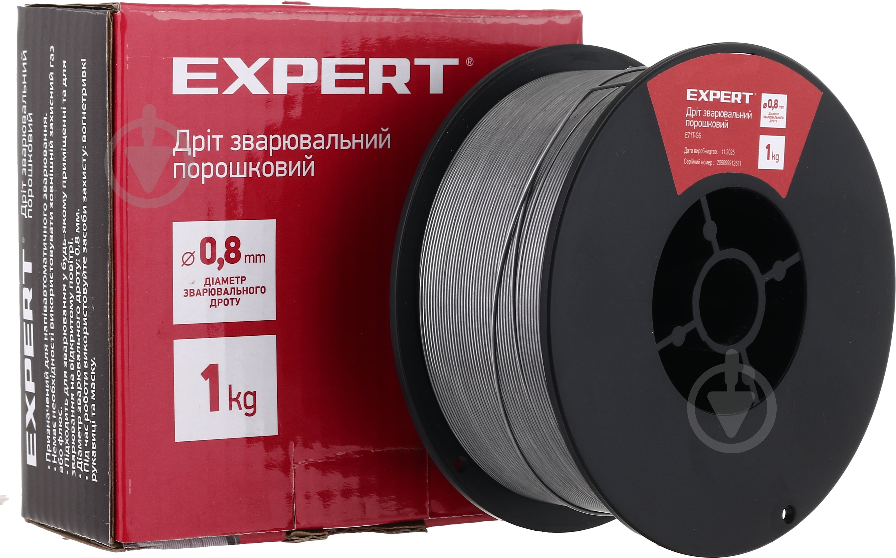 Дріт зварювальний Expert E71T-GS 0,8 мм 1 кг - фото 1