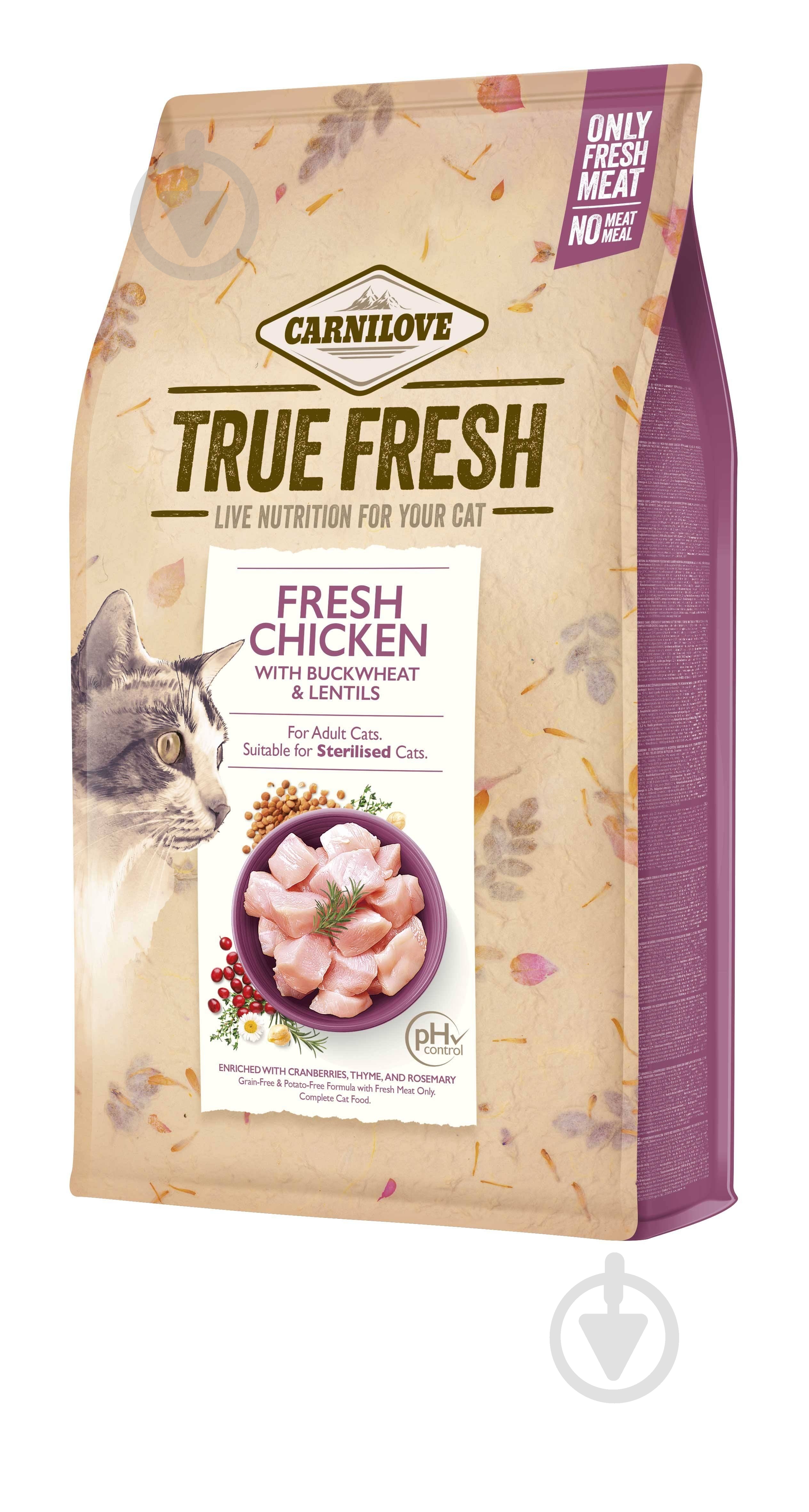 Корм сухой для котов Carnilove True Fresh с курицей 340 г - фото 1 Корм сухой для котов Carnilove True Fresh с курицей 340 г - фото 1