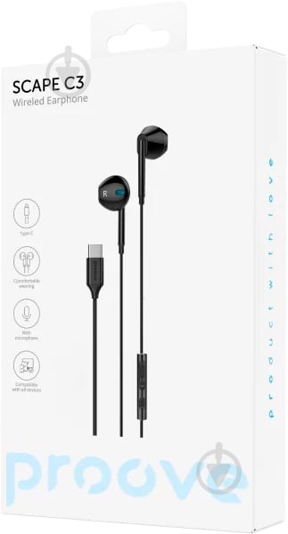 Навушники Proove Scape C3 (Type-C) black (WESC00002001) - фото 2