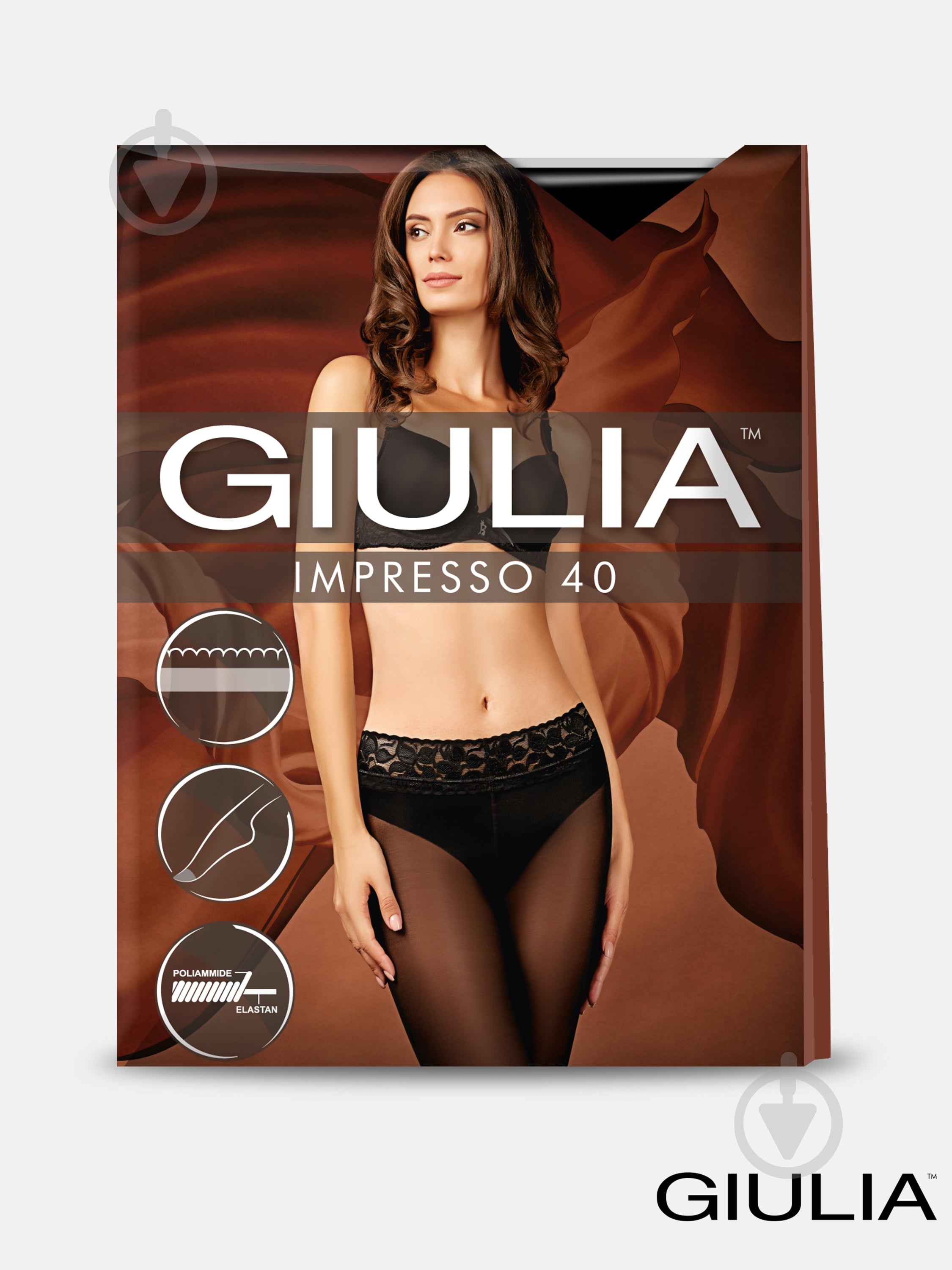 Колготки женские Giulia IMPRESSO 40 р. 2 nero - фото 1