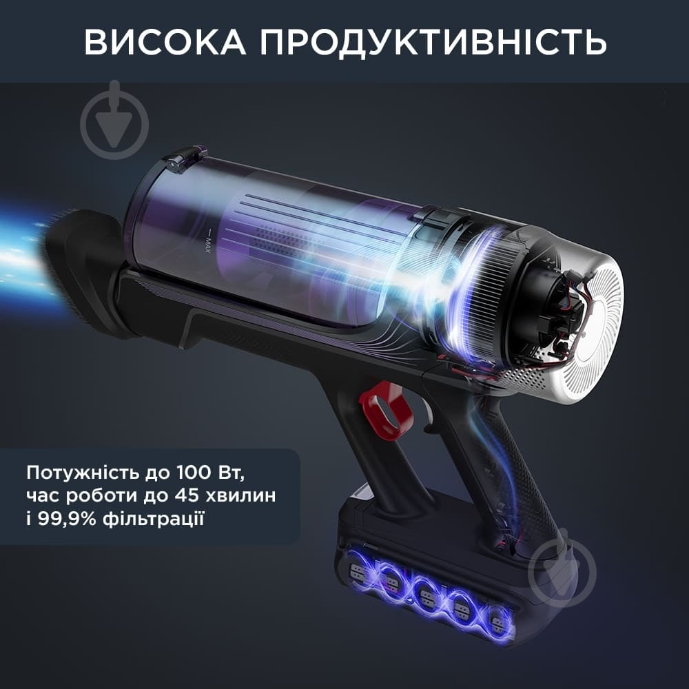 Пылесос аккумуляторный Rowenta X-Force 9.60 Allergy RH2037WO black - фото 2