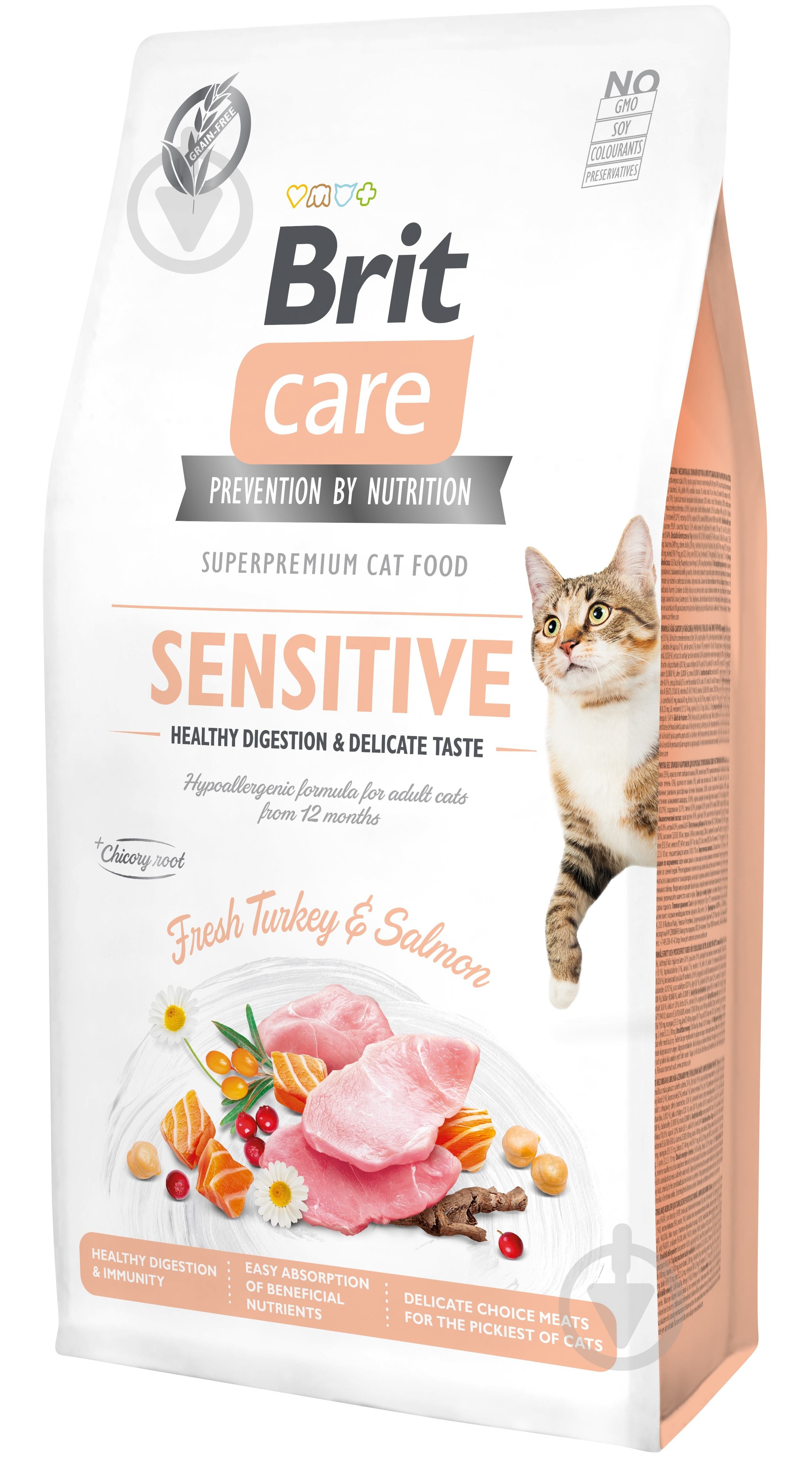 Корм сухий для котів Brit Care Grain Free Sensitive HDigestion & DeliCaree Taste з чутливим травленням індичка та - фото 1 Корм сухий для котів Brit Care Grain Free Sensitive HDigestion & DeliCaree Taste з чутливим травленням індичка та - фото 1