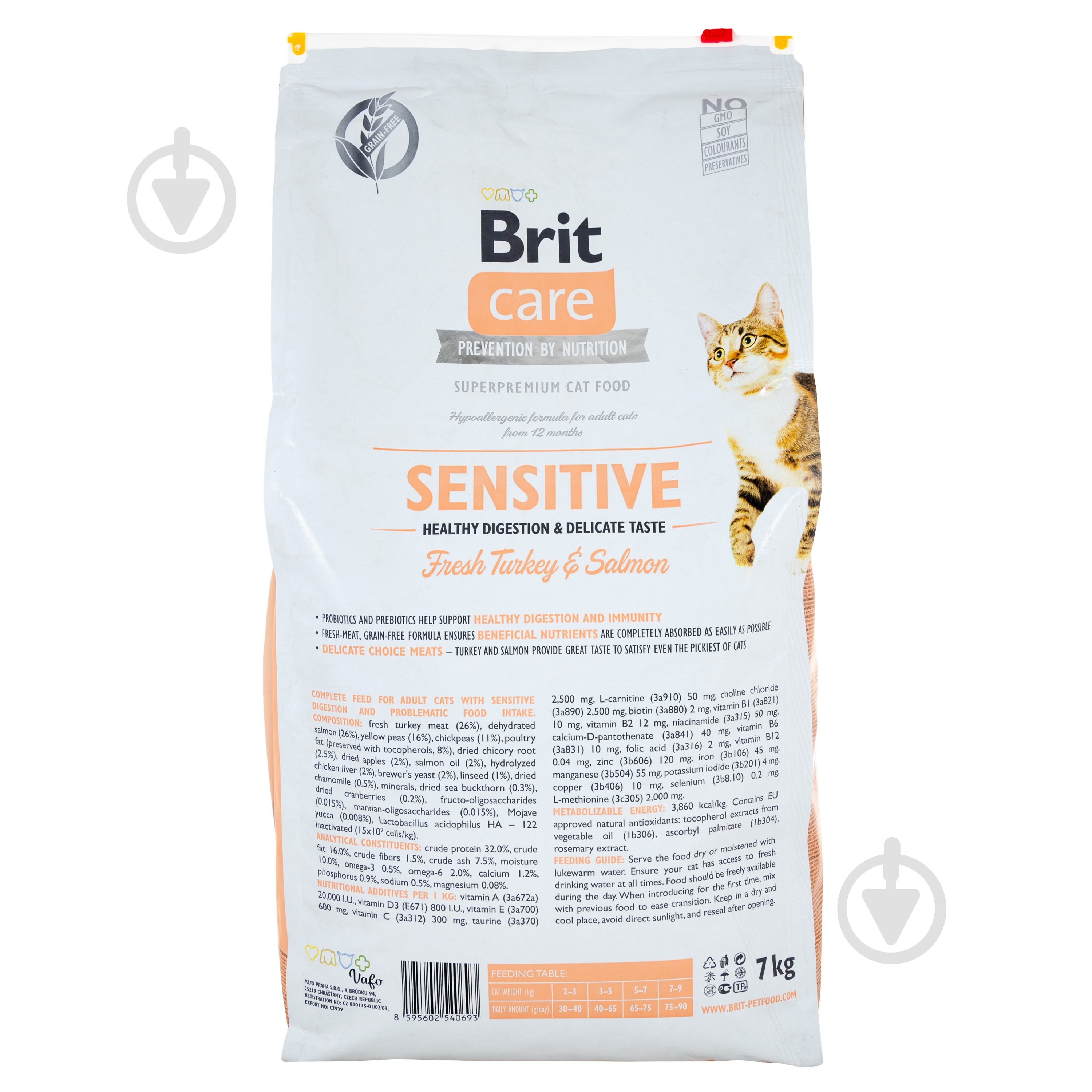 Корм сухий для котів Brit Care Grain Free Sensitive HDigestion & DeliCaree Taste з чутливим травленням індичка та - фото 3 Корм сухий для котів Brit Care Grain Free Sensitive HDigestion & DeliCaree Taste з чутливим травленням індичка та - фото 3