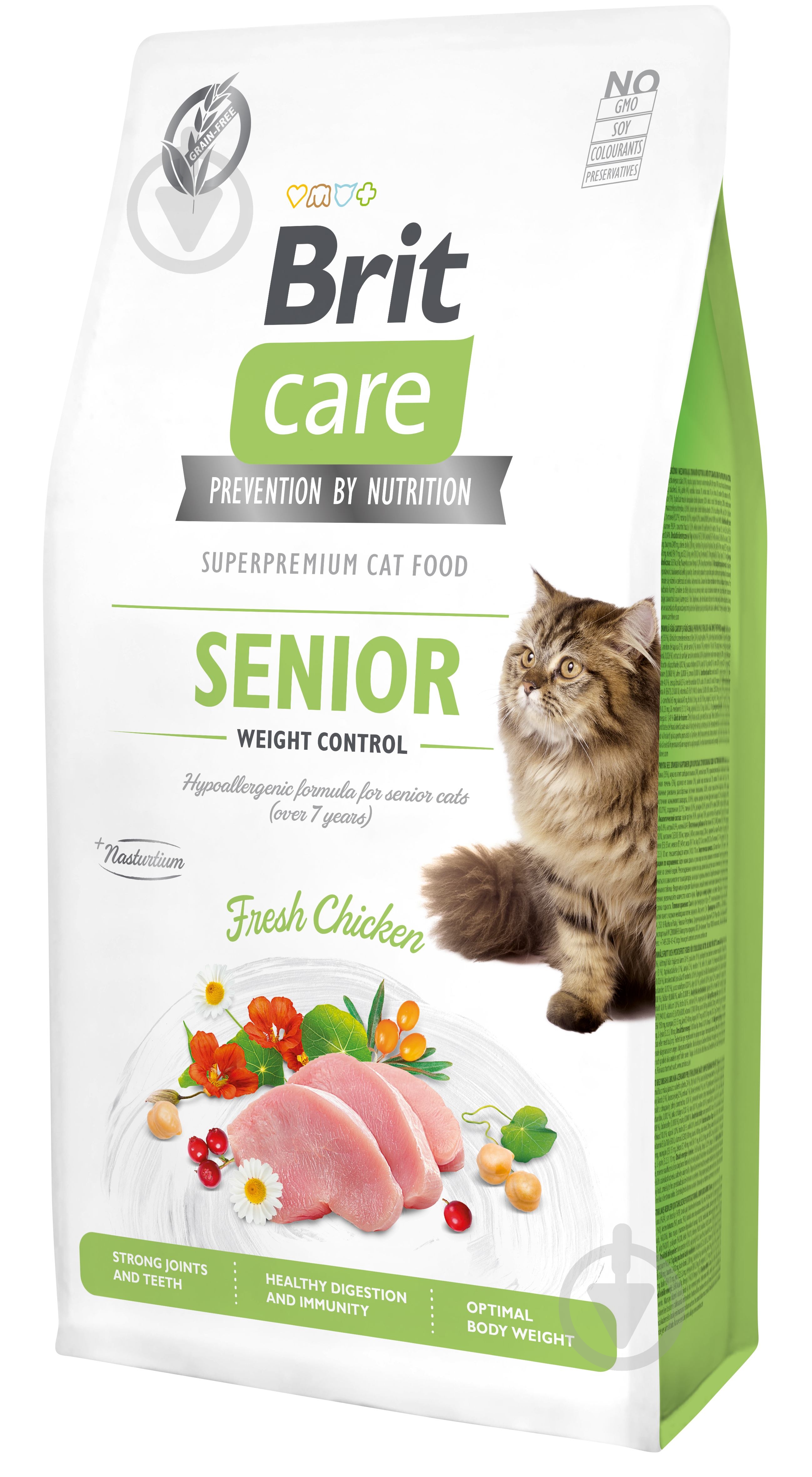 Корм сухий для котів Brit Care Grain Free Senior Weight Control похилого віку з надмірною вагою курка 7 кг - фото 1 Корм сухий для котів Brit Care Grain Free Senior Weight Control похилого віку з надмірною вагою курка 7 кг - фото 1