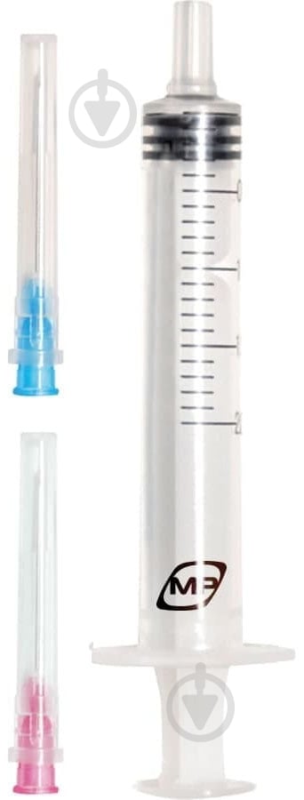 Шприц MP MedPlast 2 мл инъекционный гиподермальный 3-компонентный две иглы 23G и 24G стерильный 1 шт - фото 1 Шприц MP MedPlast 2 мл инъекционный гиподермальный 3-компонентный две иглы 23G и 24G стерильный 1 шт - фото 1