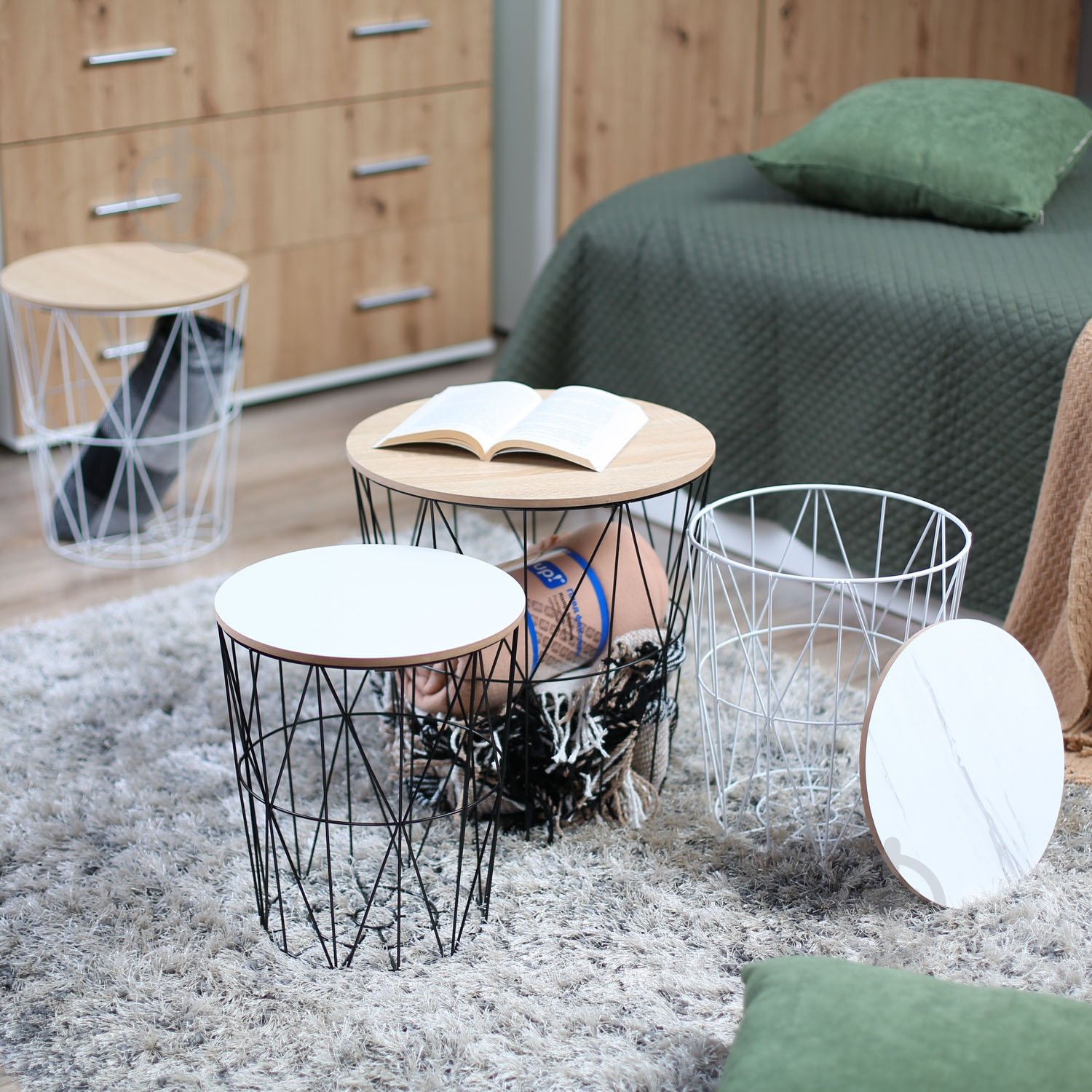 Стол-корзина Сканди Oak 390x345x345 мм дерево светлоебелый - фото 4