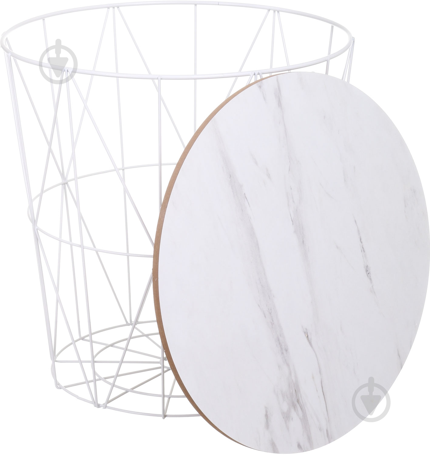 Стол-корзина Сканди Marble 420x390x390 мм белый - фото 2