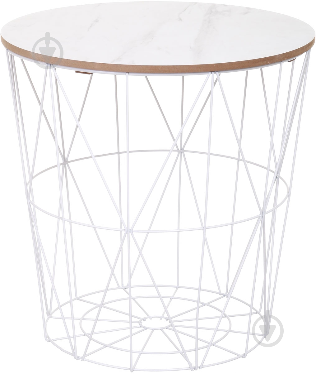 Стіл-кошик Сканді Marble 340x295x295 мм білий - фото 1