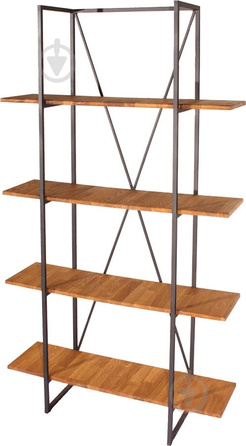 Стелаж 1800x1000x300 мм Метал Арт чорний дерево полиці 4 шт. фарбований - фото 1 Стелаж 1800x1000x300 мм Метал Арт чорний дерево полиці 4 шт. фарбований - фото 1