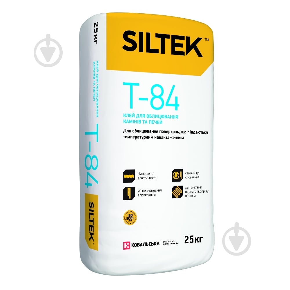 Клей для камінів Siltek Т-84 для облицювання камінів та печей 25 кг - фото 1