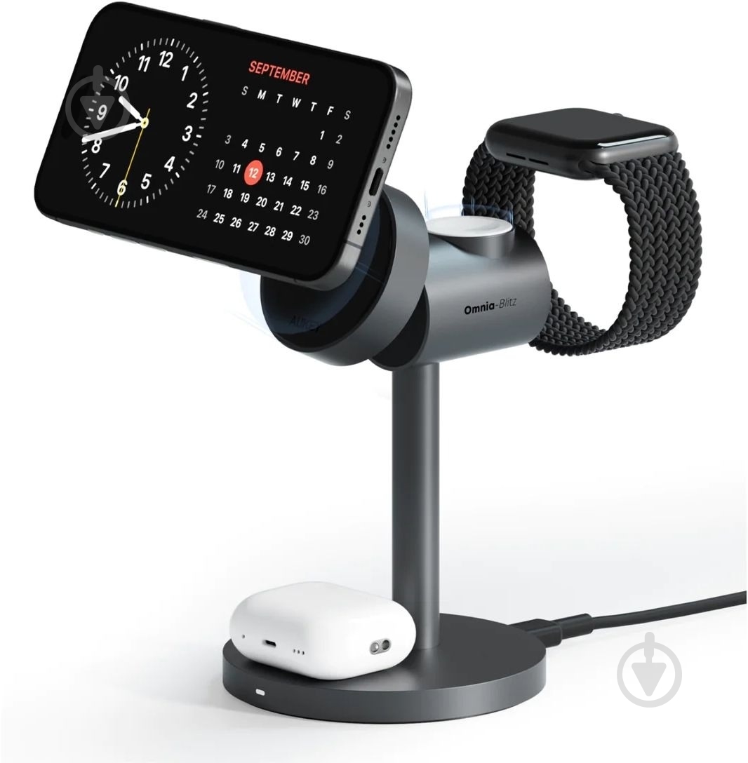 Бездротовий зарядний пристрій AUKEY MagFusion 3-in-1 15W (LC-MC311) - фото 2