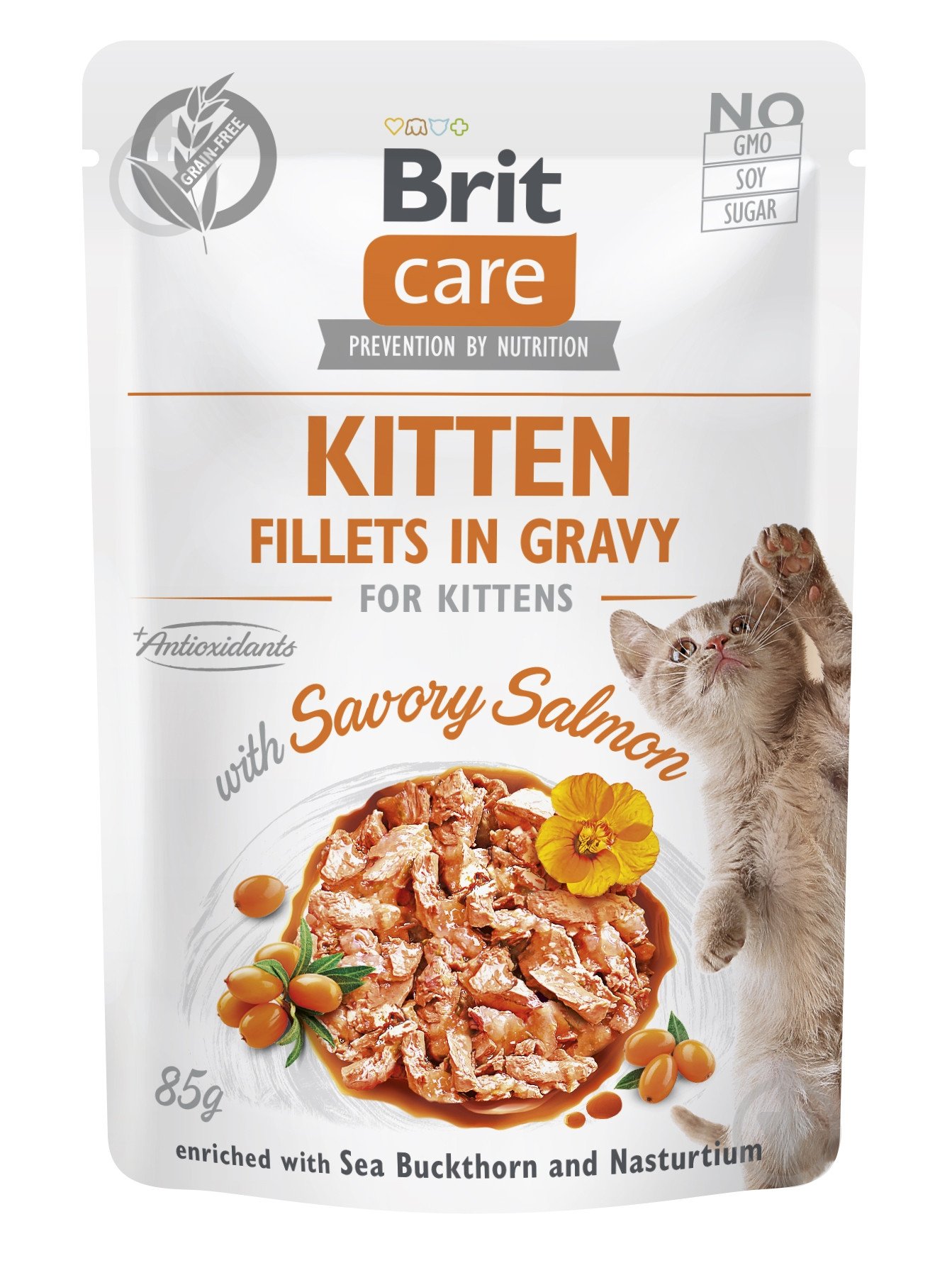 Корм вологий для котів Brit Care Fillets in Gravy with Savory Salmon філе в соусі з лососем 85 г - фото 1