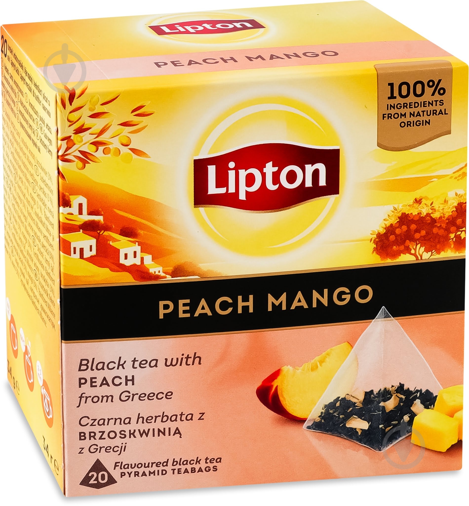Чай черный Lipton Peach mango 20 шт. - фото 1